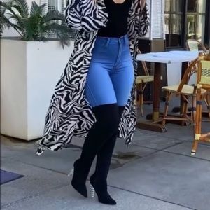 Black thigh high boots